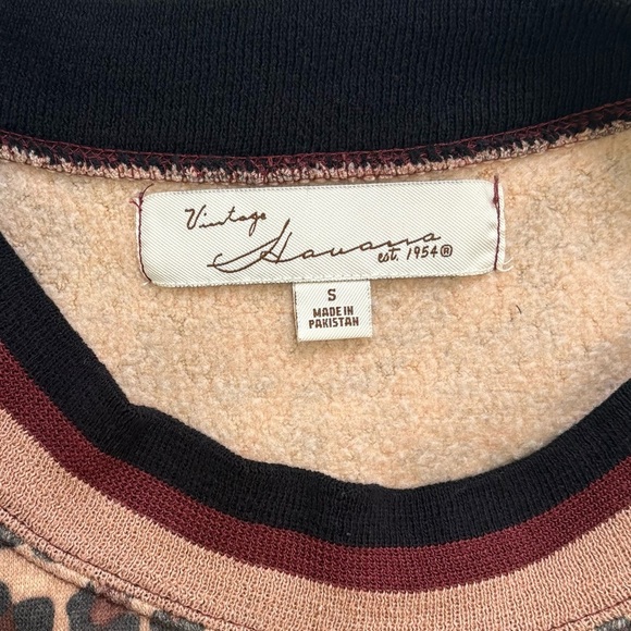 VINTAGE HAVANA Long Sleeve Crewneck Top Cheetah Print Size Small - Picture 3 of 8